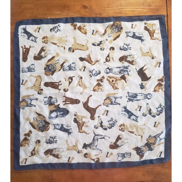 CEJON Scarf w/Dog Print Hound Poodle Bulldog Scotty Spaniel Setter Pointer 20x20 - Picture 7 of 7